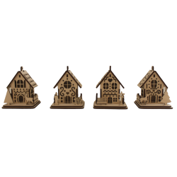 Lot de 4 décorations à suspendre maisons