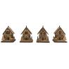 Lot de 4 décorations à suspendre maisons