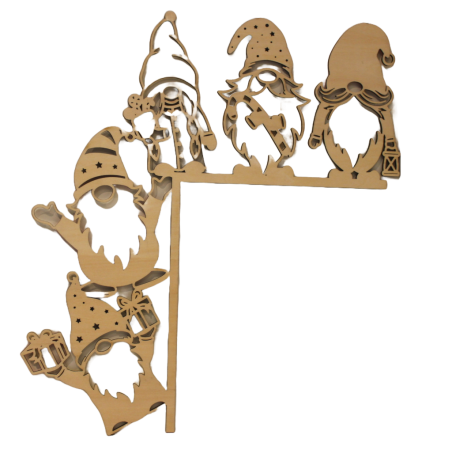 Farandole de gnomes décoration d'angle de porte