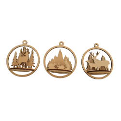 Lot de 3 boules de Noël 3D