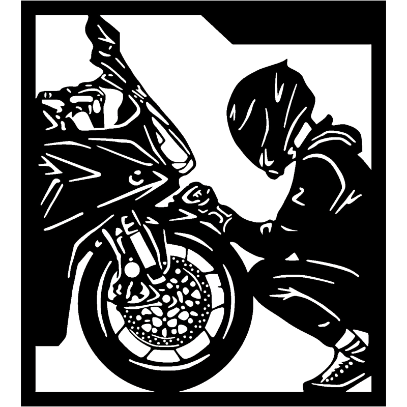 Tableau motard accroupi (petit modèle)