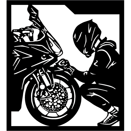 Tableau motard accroupi (petit modèle)