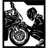 Tableau motard accroupi (petit modèle)