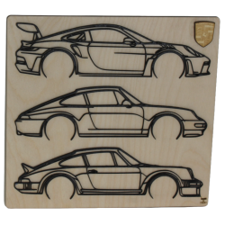 Tableau trio de Porsches