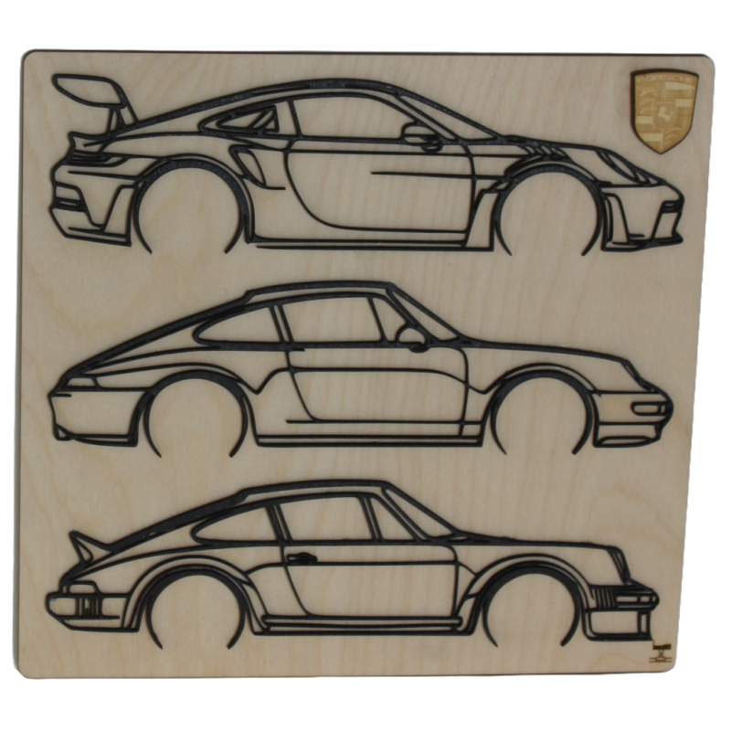 Tableau trio de Porsches