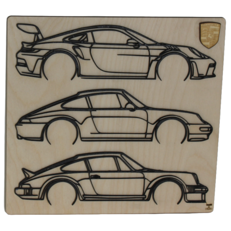 Tableau trio de Porsches