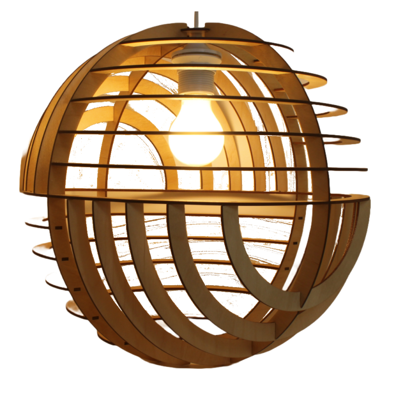 Luminaire boule à motifs
